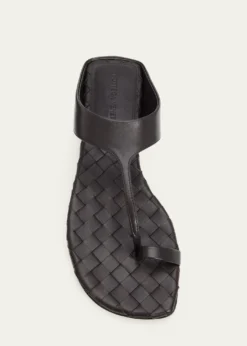 Bottega VenetaLivia Lagoon Nappa Leather Flat Toe-Ring Sandals