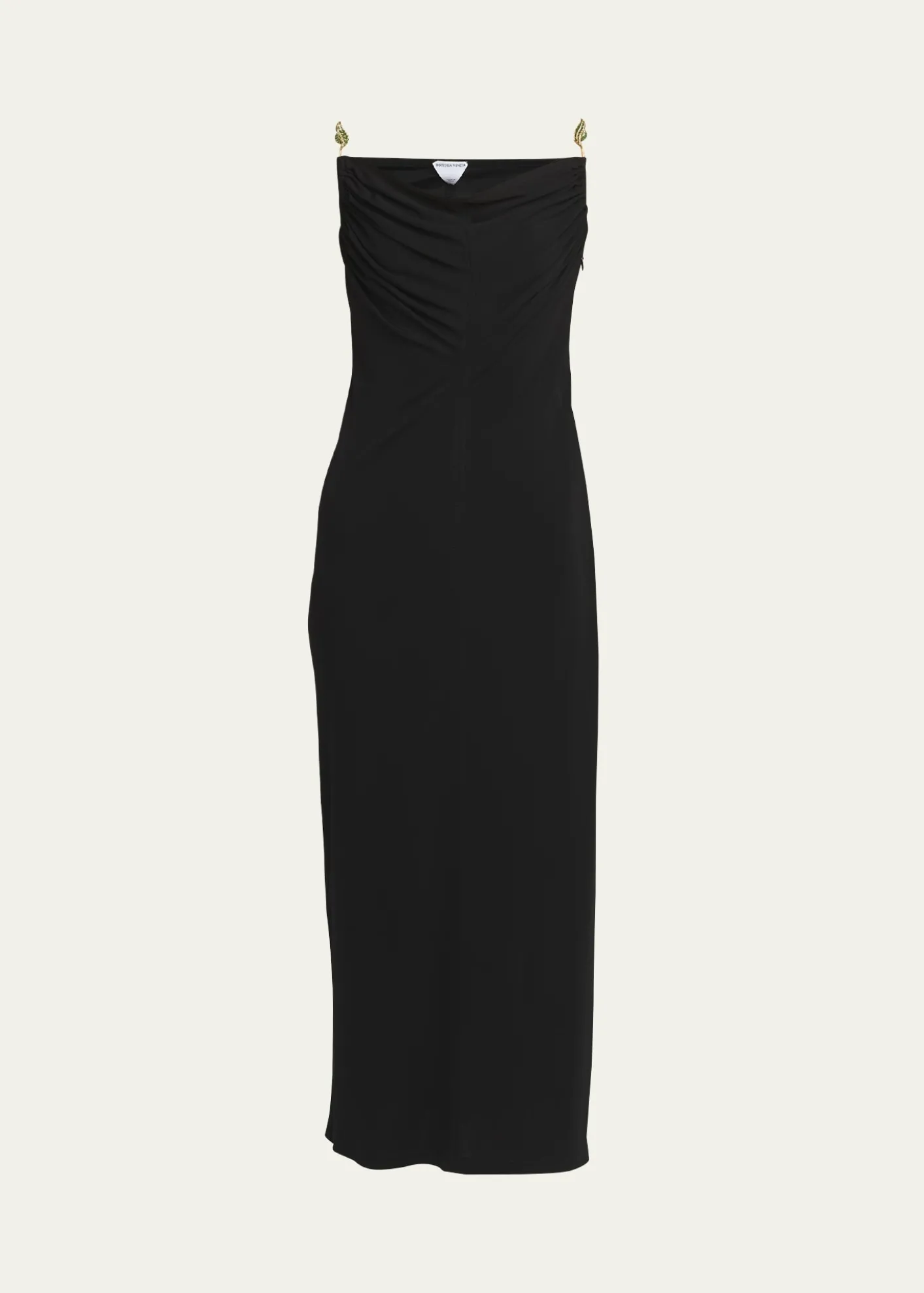 Bottega VenetaMatte Crepe Jersey Midi Dress with Embellished Hardware Straps