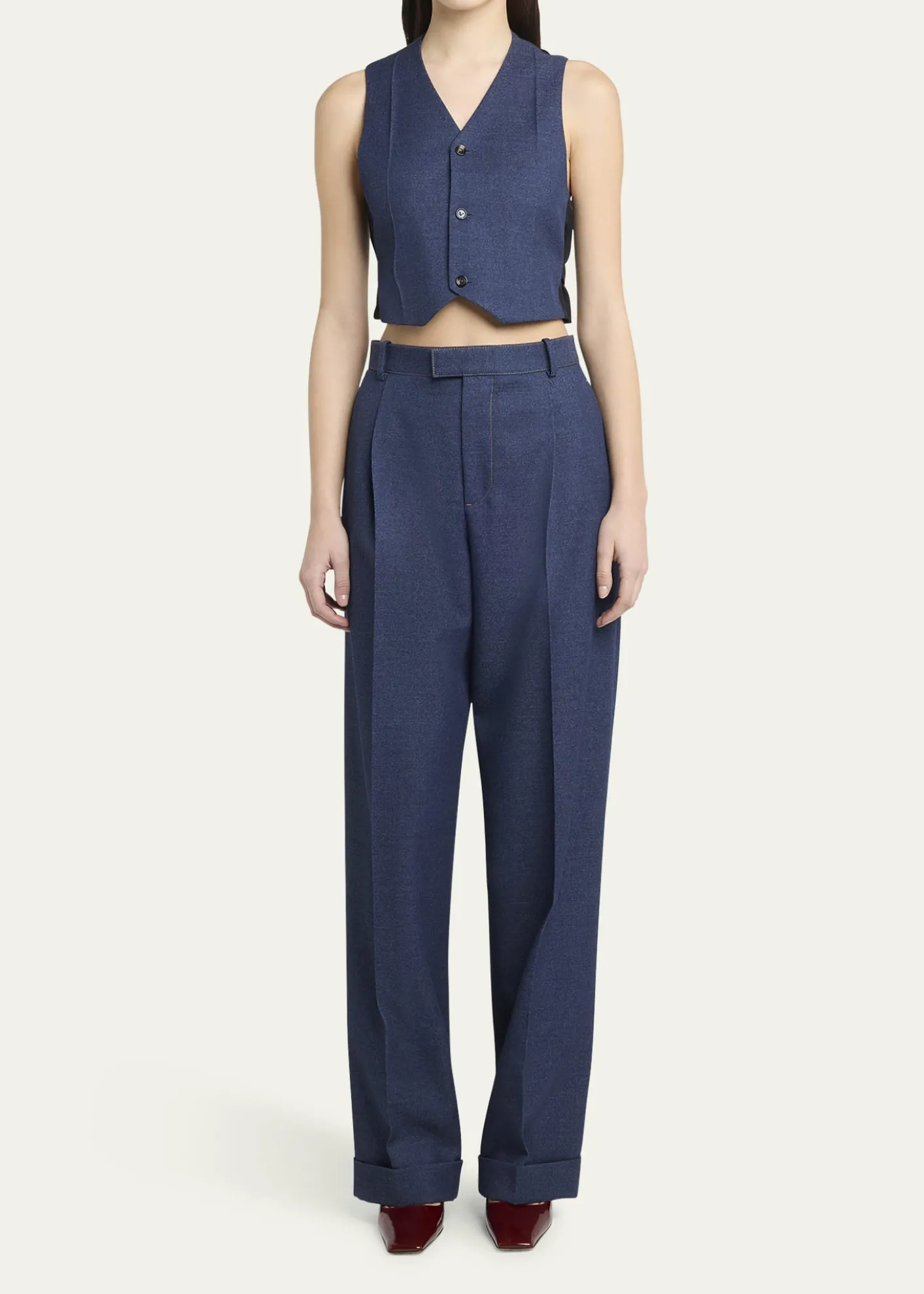 Bottega VenetaMelange Wool Drill Vest