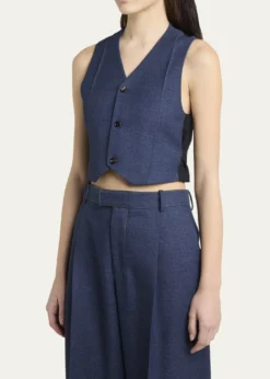 Bottega VenetaMelange Wool Drill Vest