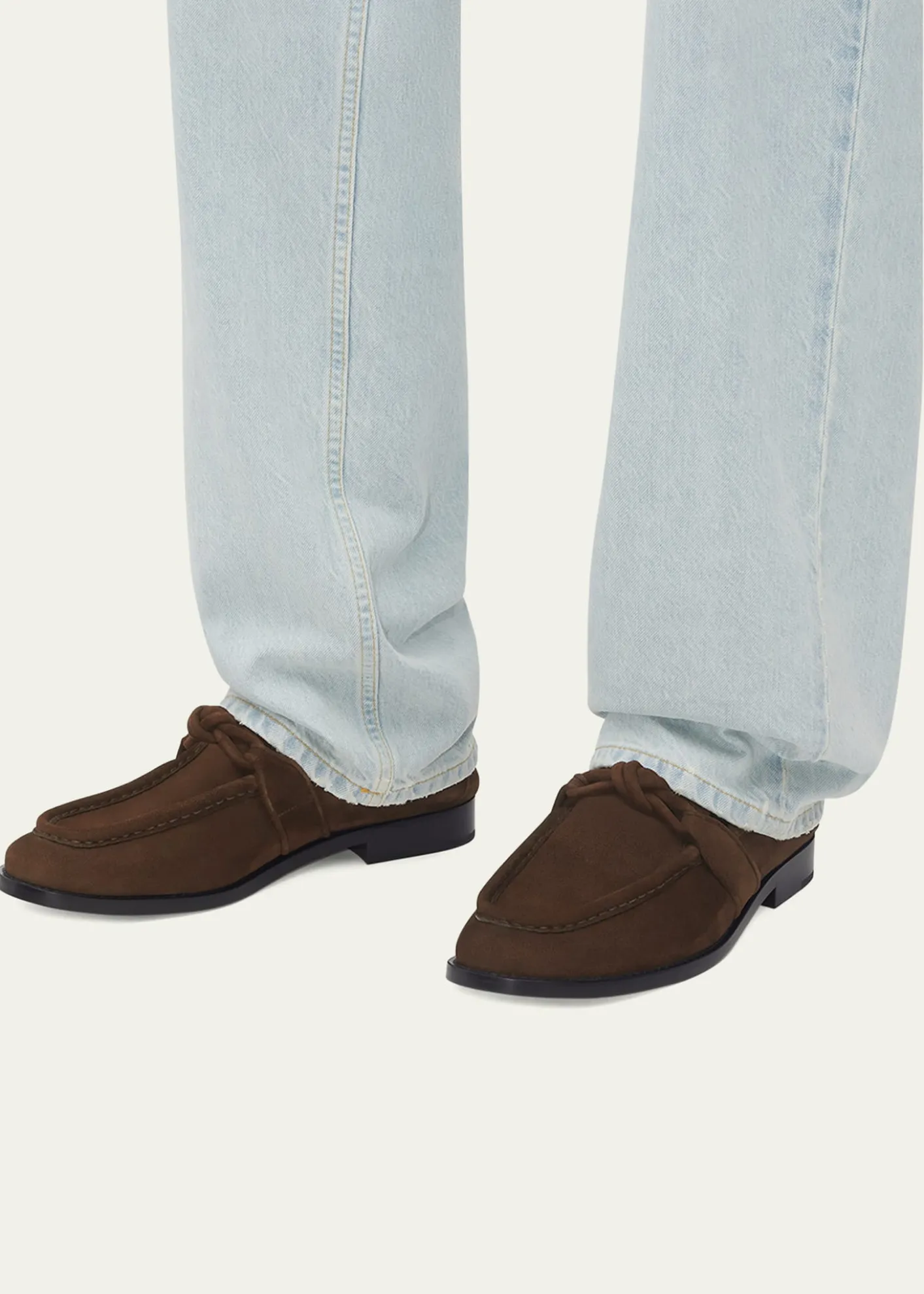 Bottega VenetaMen's Astaire Suede Knot Loafers