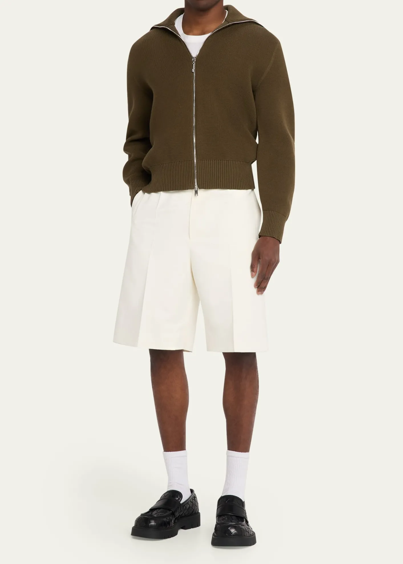 Bottega VenetaMen's Cotton and Silk-Blend Chino Shorts