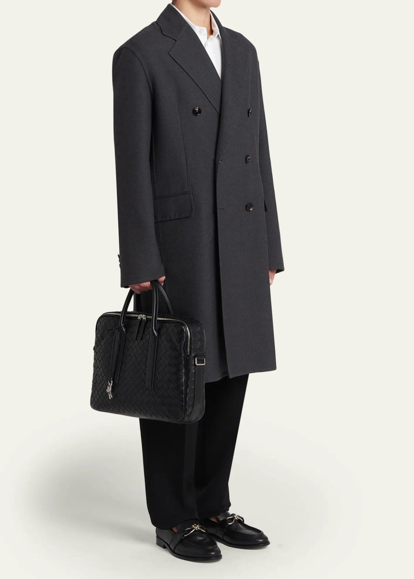 Bottega VenetaMen's Getaway Intrecciato Large Briefcase
