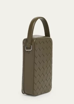 Bottega VenetaMen's Getaway Leather Crossbody Phone Pouch