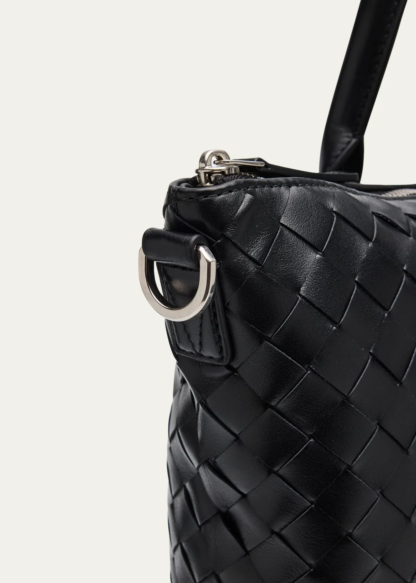 Bottega VenetaMen's Intrecciato Zip North-South Tote Bag
