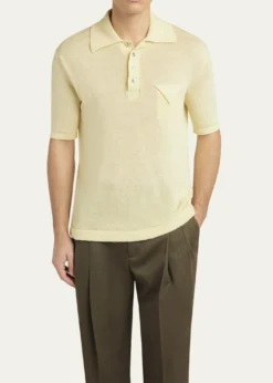 Bottega VenetaMen's Linen-Knit Polo