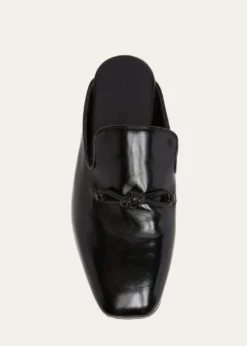 Bottega VenetaMen's Roma Shiny Leather Knot Mules