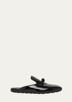Bottega VenetaMen's Roma Shiny Leather Knot Mules