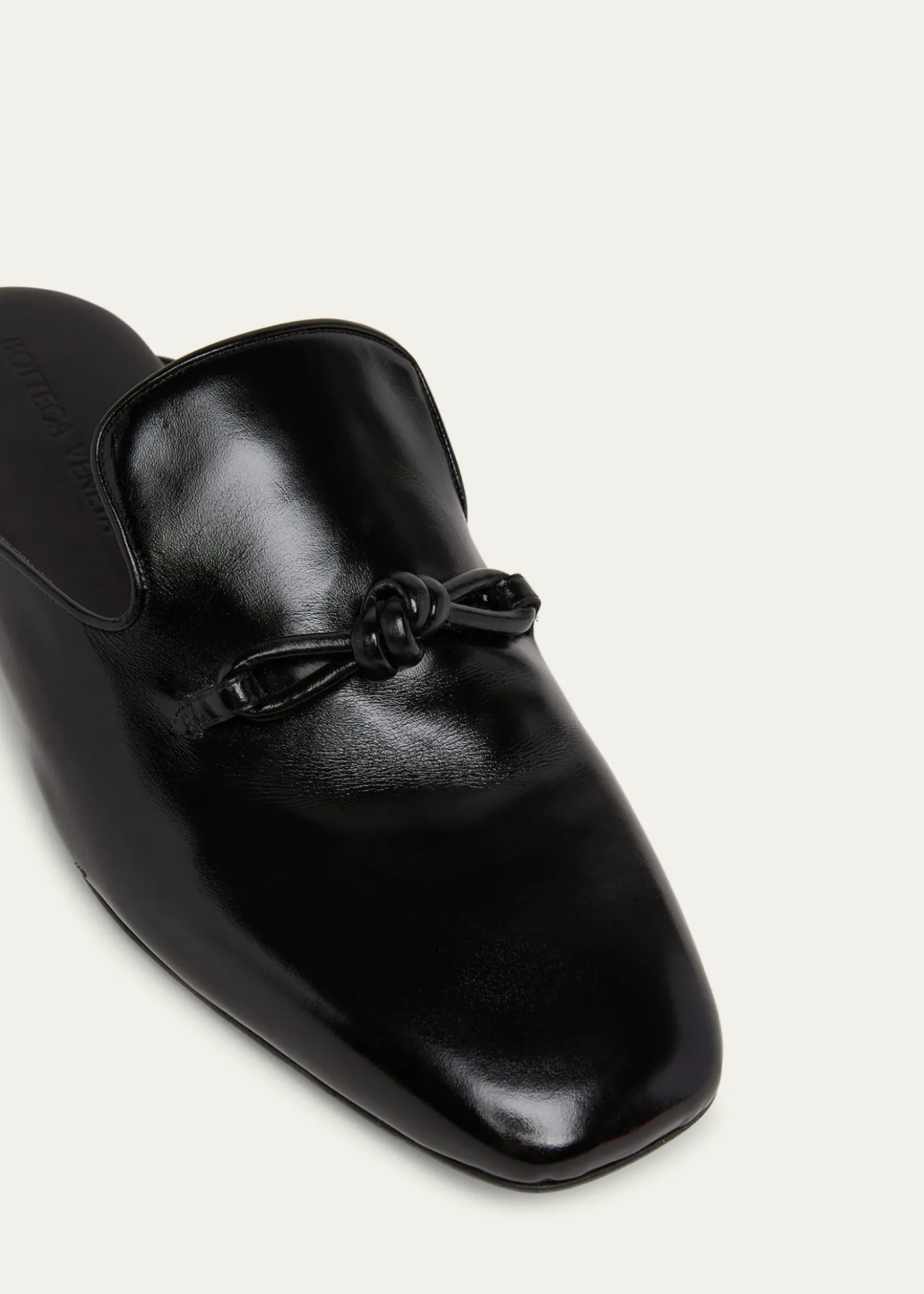 Bottega VenetaMen's Roma Shiny Leather Knot Mules