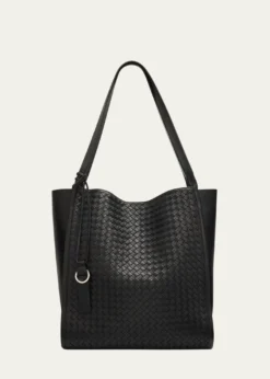 Bottega VenetaMen's Small Corriere Tote Bag in Intrecciato Leather