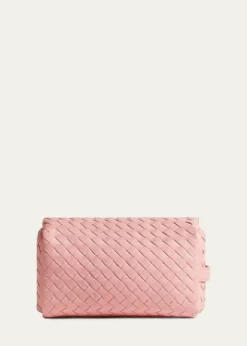 Bottega VenetaMen's Small Cubo Intrecciato Leather Pouch