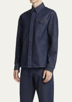 Bottega VenetaMen's Soft Denim Button-Down Shirt