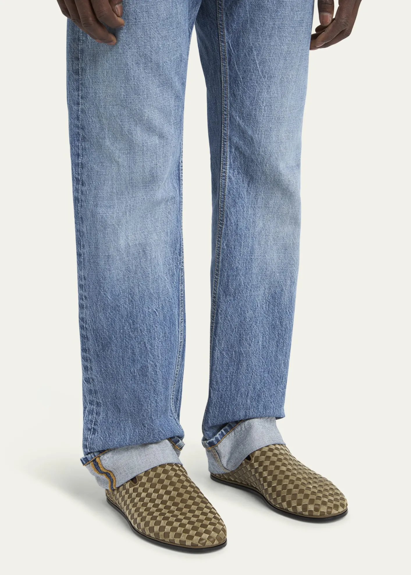 Bottega VenetaMen's Sunday Intrecciato Leather Slippers