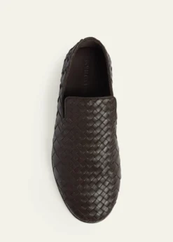 Bottega VenetaMen's Sunday Intrecciato Degrade Leather Slippers