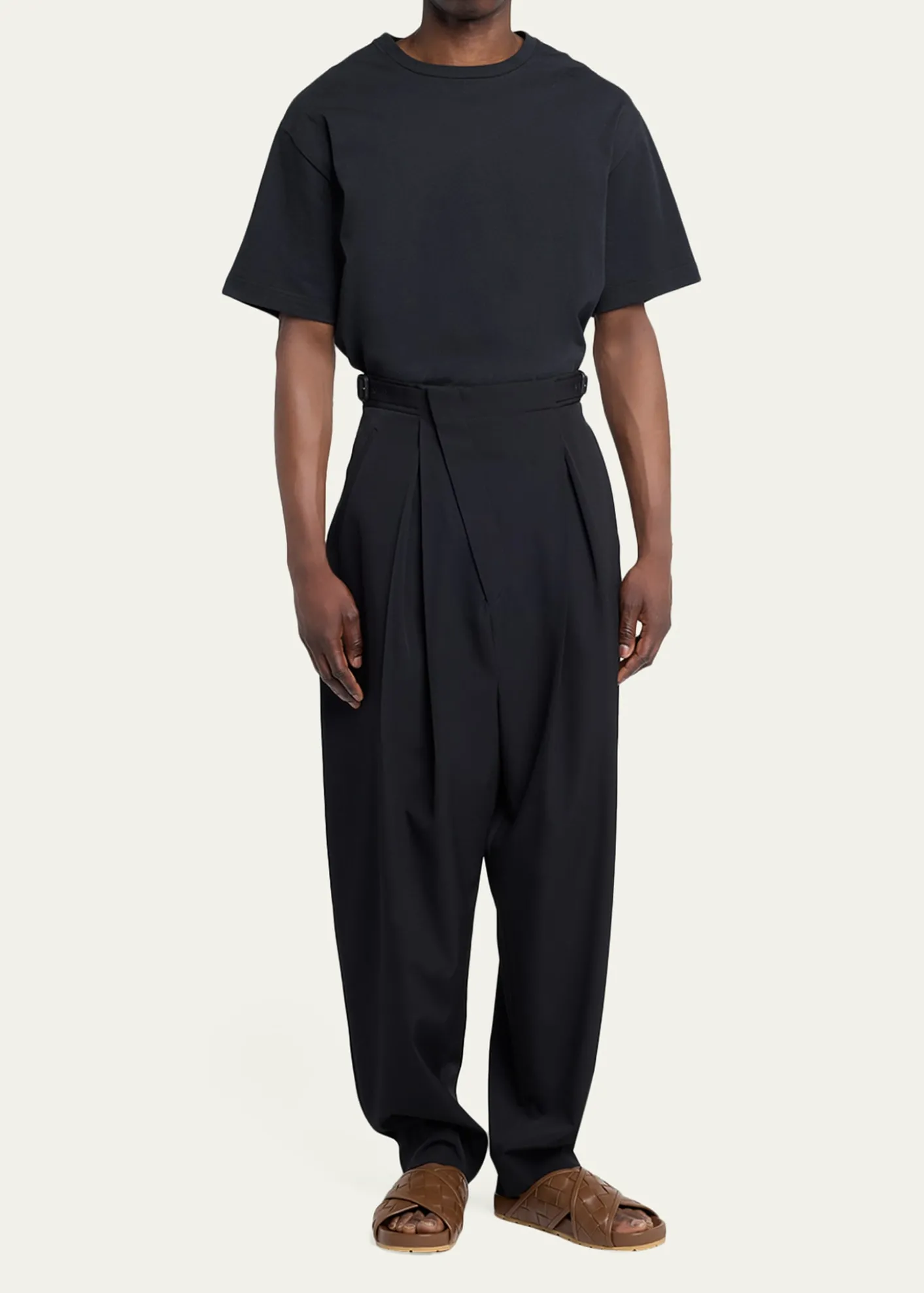 Bottega VenetaMen's Tarik Intrecciato Leather Crisscross Sandals