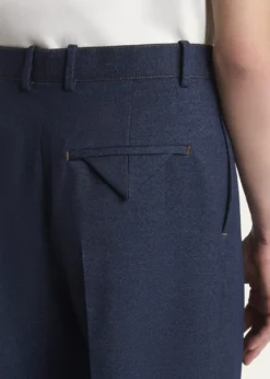 Bottega VenetaMen's Wide-Leg Melange Wool Drill Trousers