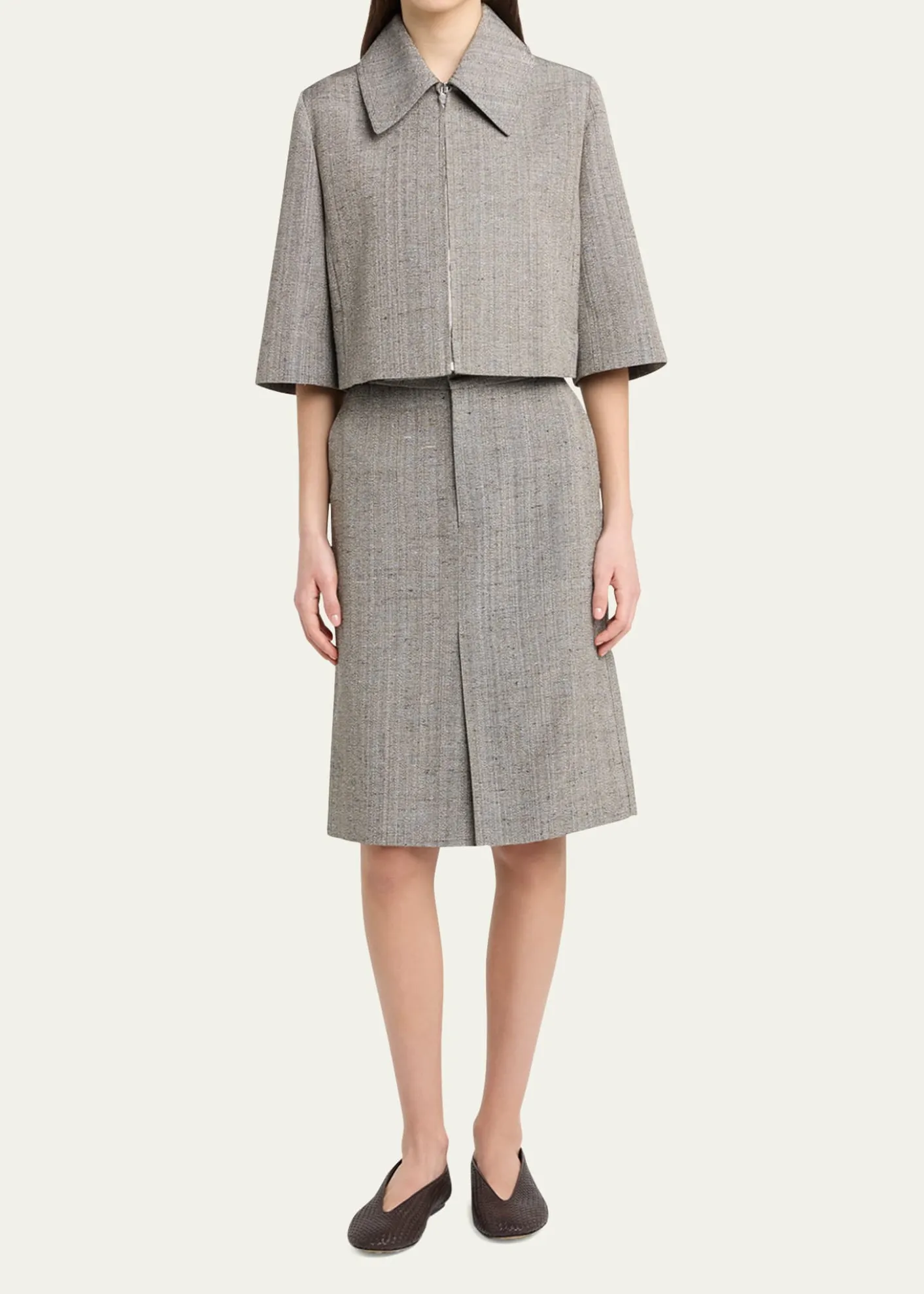 Bottega VenetaMicro Woven Nappa Leather Ballerina Flats