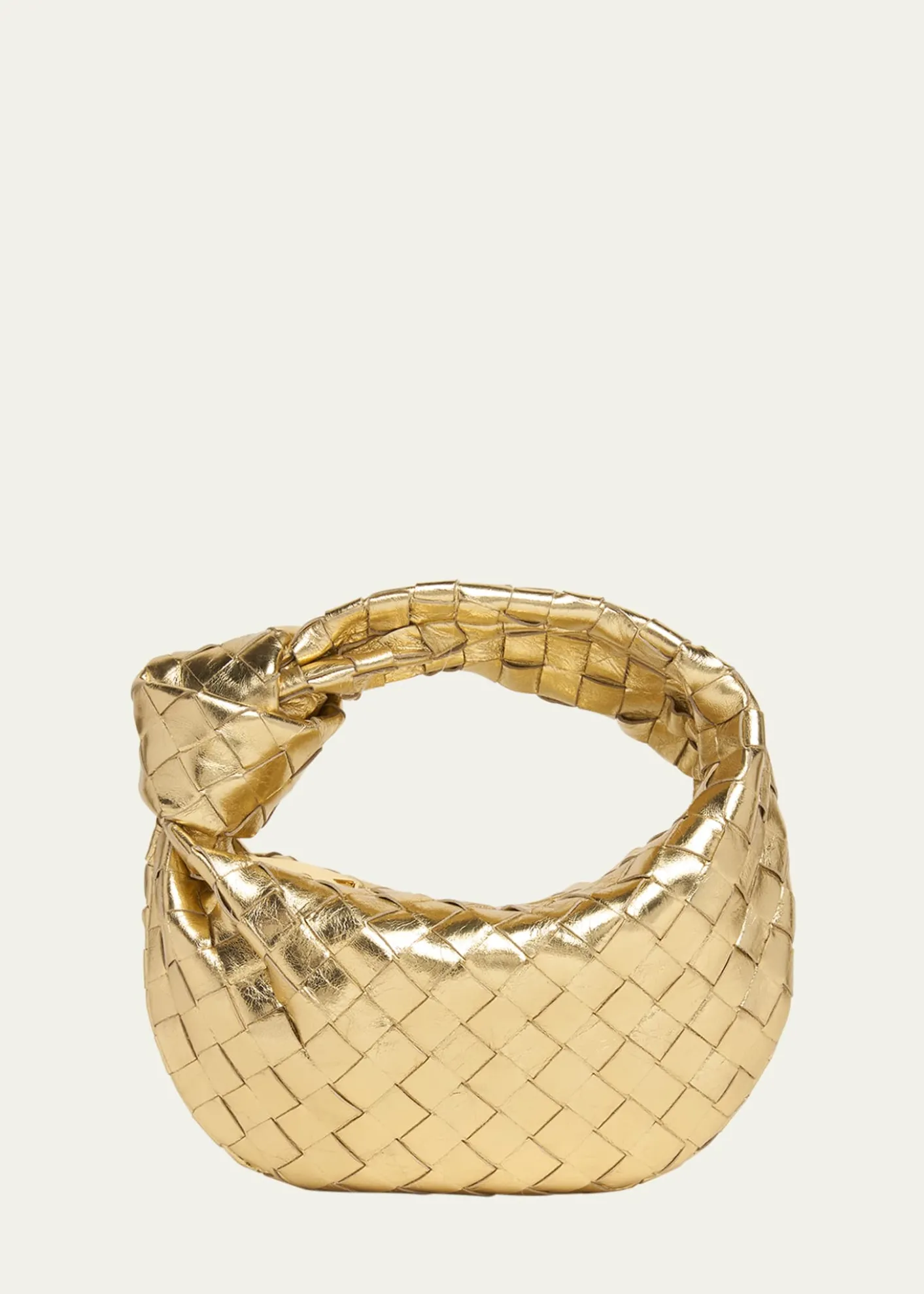 Bottega VenetaMini Jodie Metallic Leather Top-Handle Bag