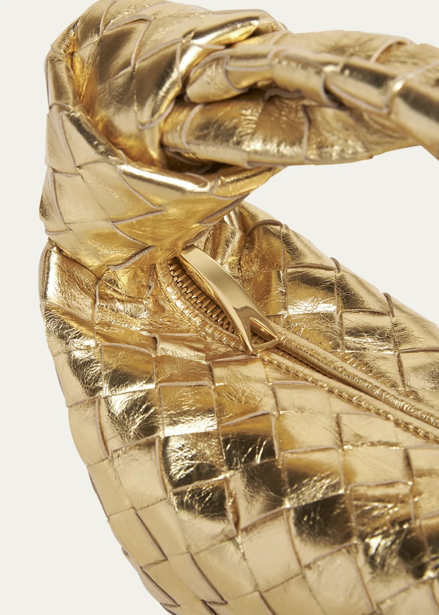 Bottega VenetaMini Jodie Metallic Leather Top-Handle Bag