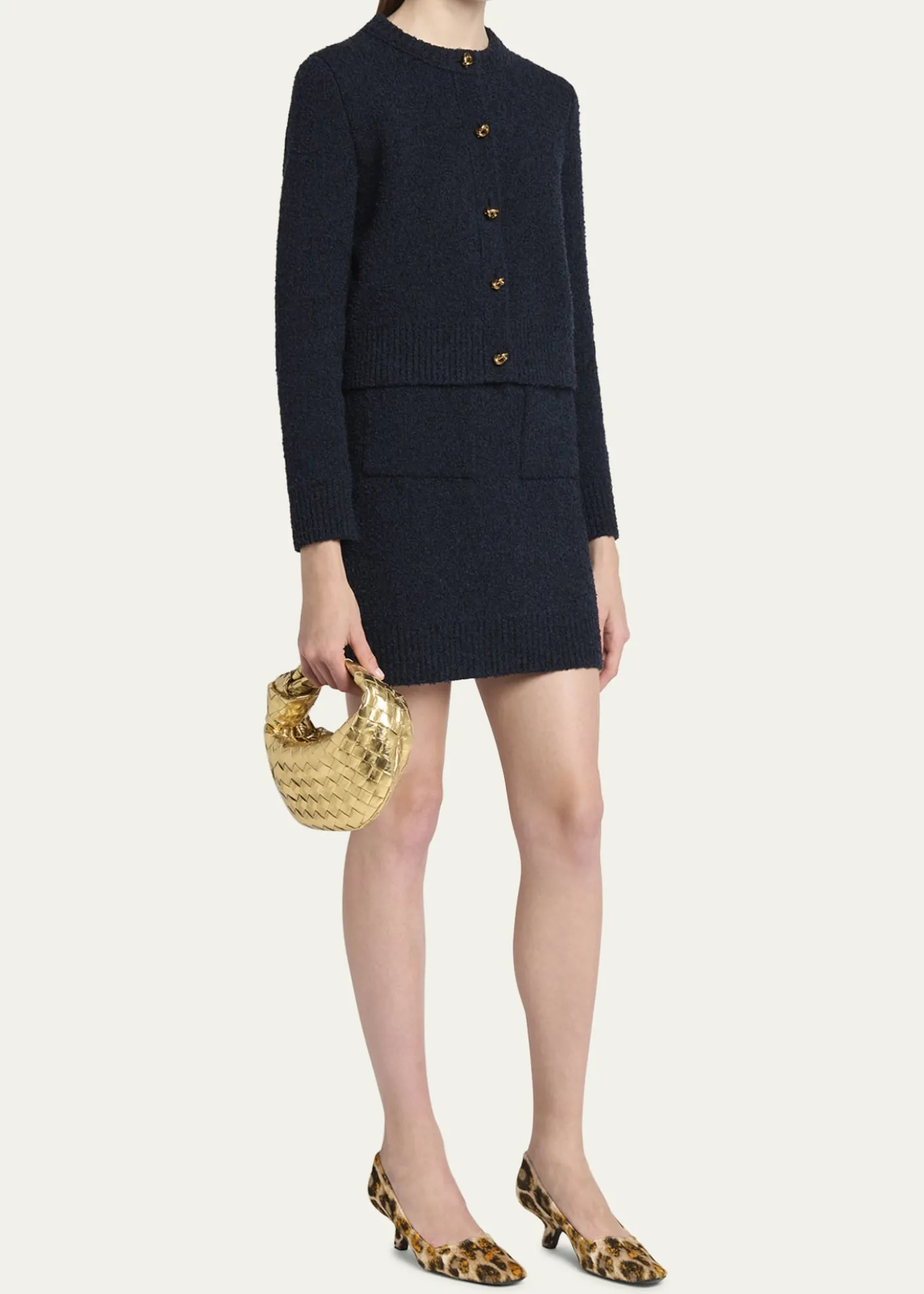 Bottega VenetaMini Jodie Metallic Leather Top-Handle Bag