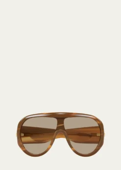 Bottega Veneta99mm Acetate & Nylon Shield Sunglasses
