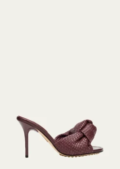 Bottega Veneta90mm Cherry Intrecciato Leather Mules