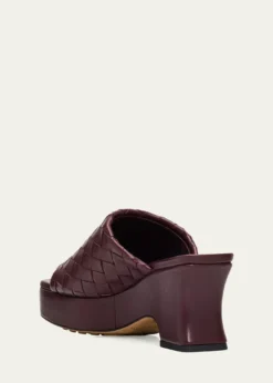 Bottega Veneta70mm Rosita Intrecciato Leather Wedge Mules