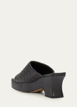 Bottega Veneta70mm Rosita Intrecciato Leather Wedge Mules