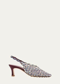 Bottega Veneta60mm Sofia Intrecciato Leather Slingback Pumps