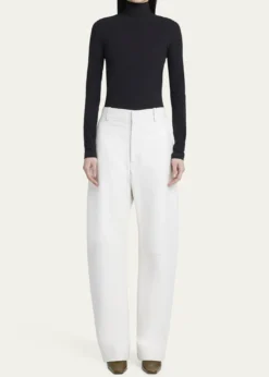 Bottega VenetaNapa Leather Rounded Leg Trousers