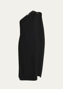 Bottega VenetaOne-Shoulder Drape Slit Dress