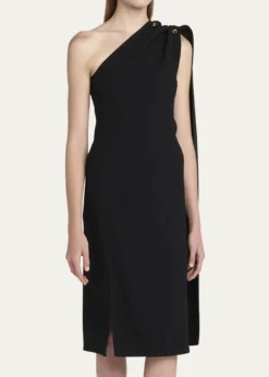 Bottega VenetaOne-Shoulder Drape Slit Dress