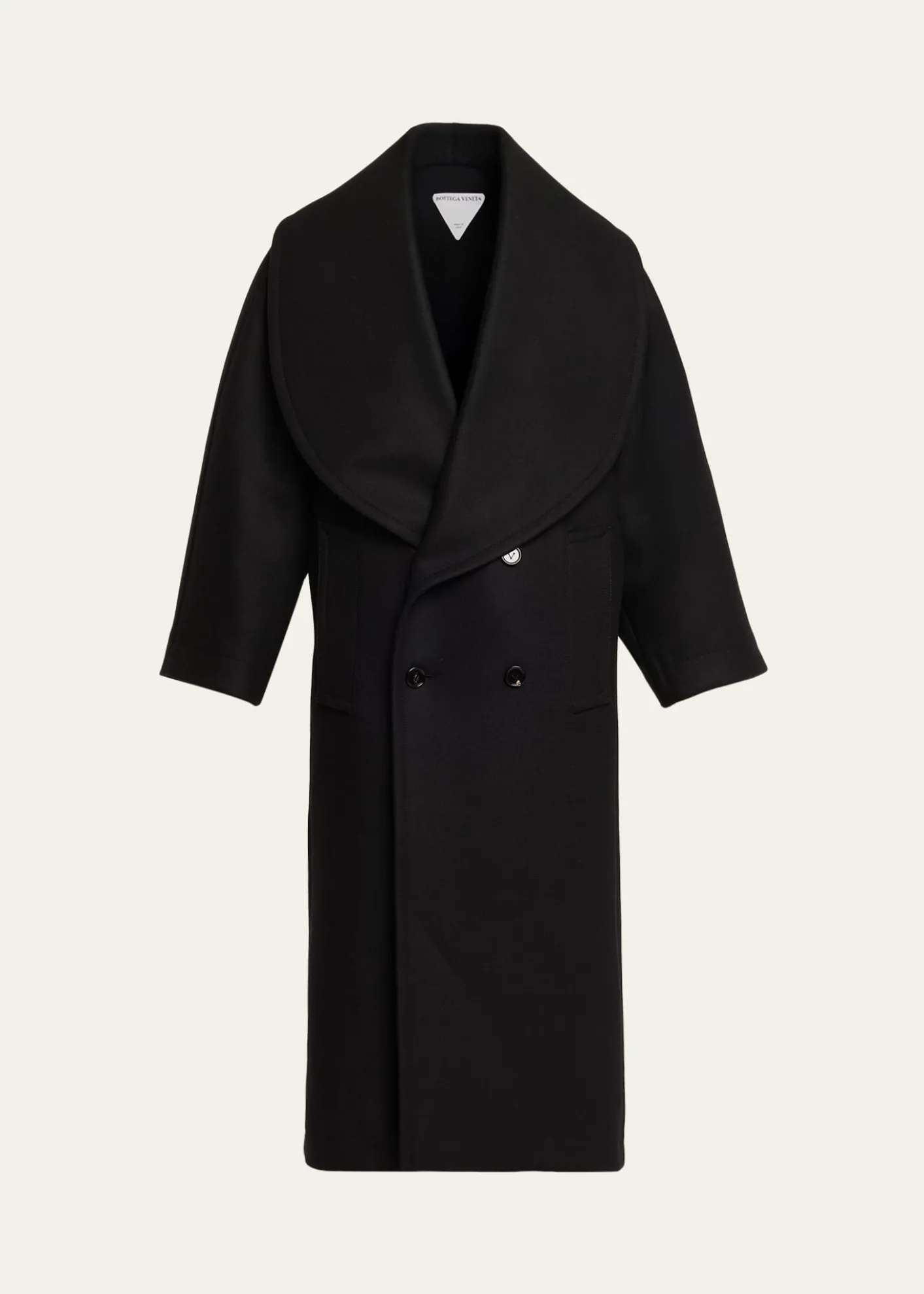Bottega VenetaOversized Collar Double-Breasted Wool-Blend Coat