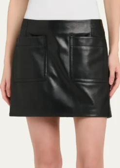 Bottega VenetaPatch Pocket Leather Mini Skirt