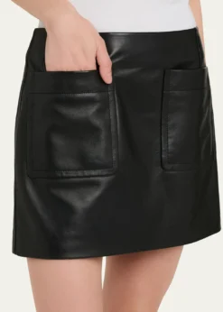 Bottega VenetaPatch Pocket Leather Mini Skirt