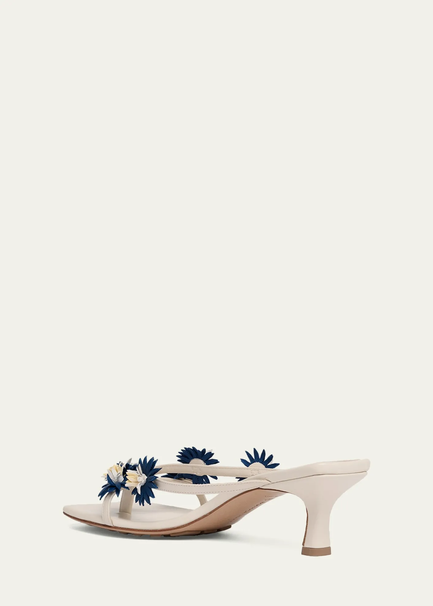 Bottega VenetaRiva Floral Leather Kitten-Heel Sandals