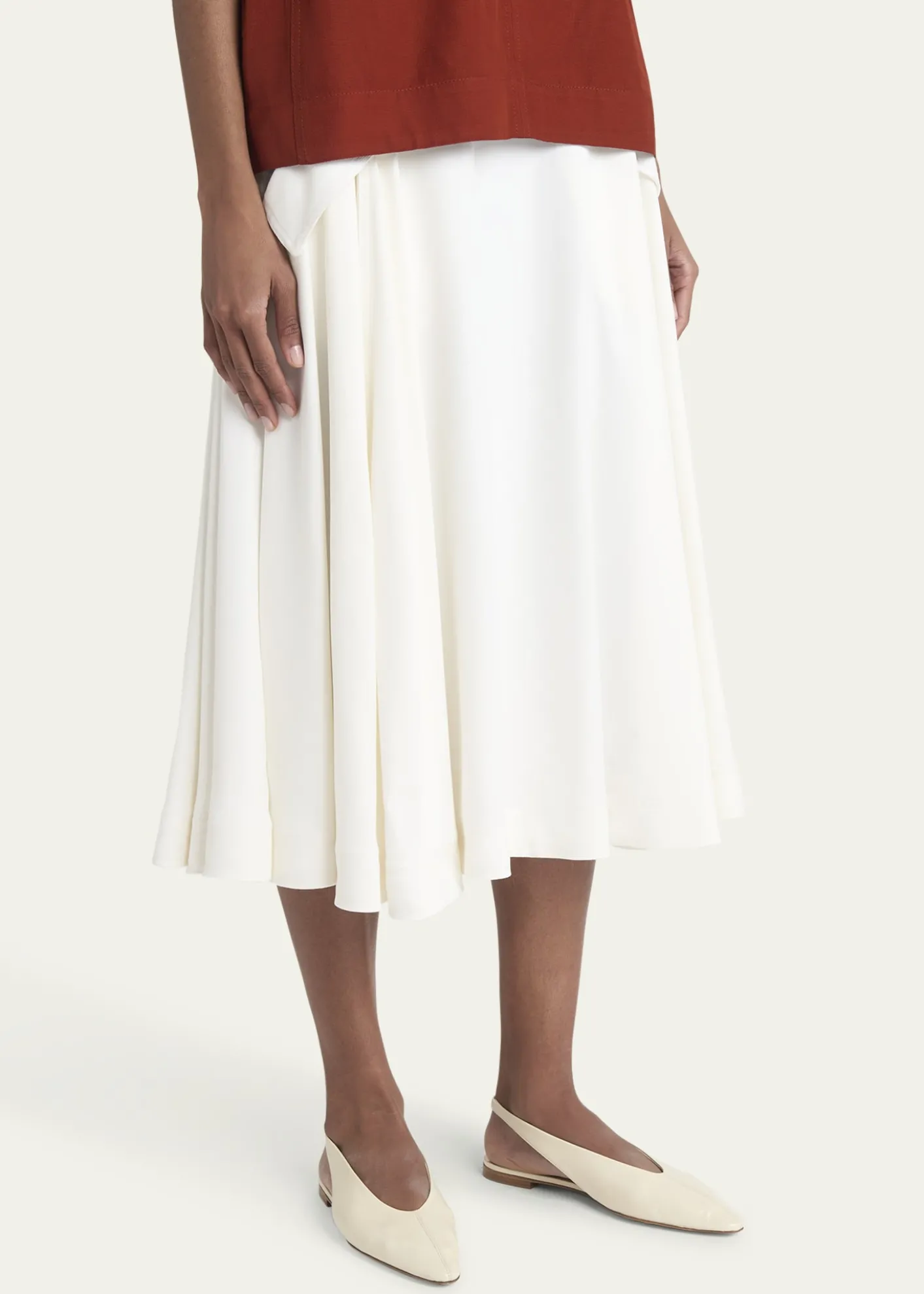 Bottega VenetaSlingback Pointed Leather Ballet Flats