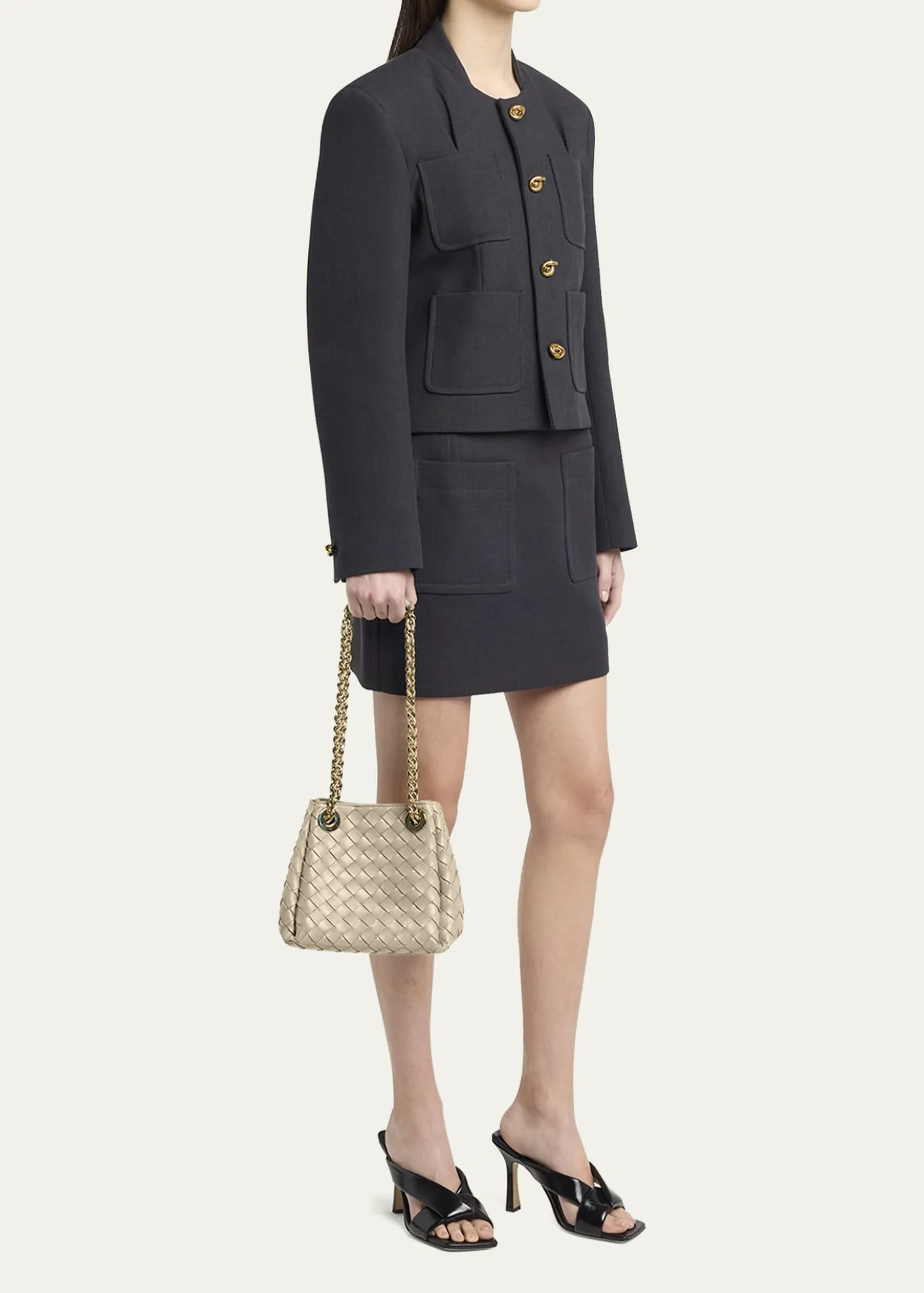 Bottega VenetaSmall Parachute Leather Shoulder Bag