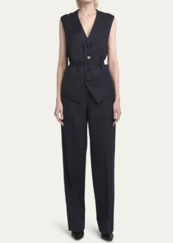 Bottega VenetaSubtle Striped Straight-Leg Wool Trousers