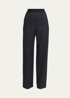 Bottega VenetaSubtle Striped Straight-Leg Wool Trousers