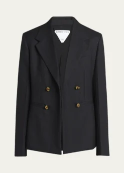 Bottega VenetaSubtle Stripe Knot Button Wool Jacket