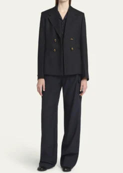 Bottega VenetaSubtle Stripe Knot Button Wool Jacket