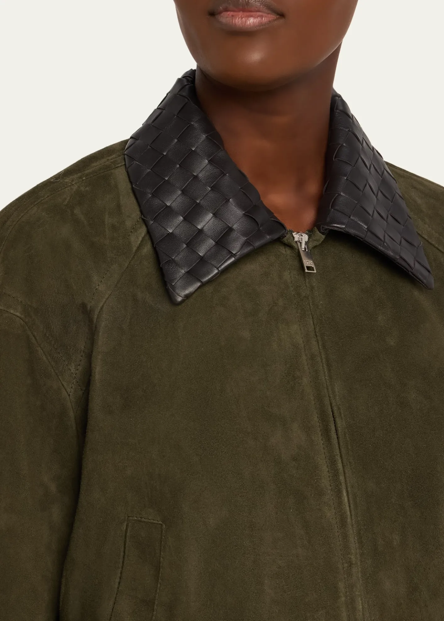 Bottega VenetaSuede Leather Blouson Jacket