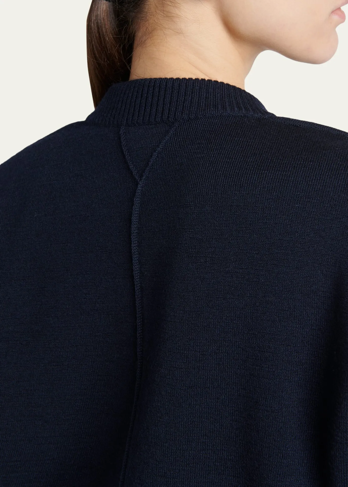 Bottega VenetaTailored Wool Knit Short-Sleeve Sweater
