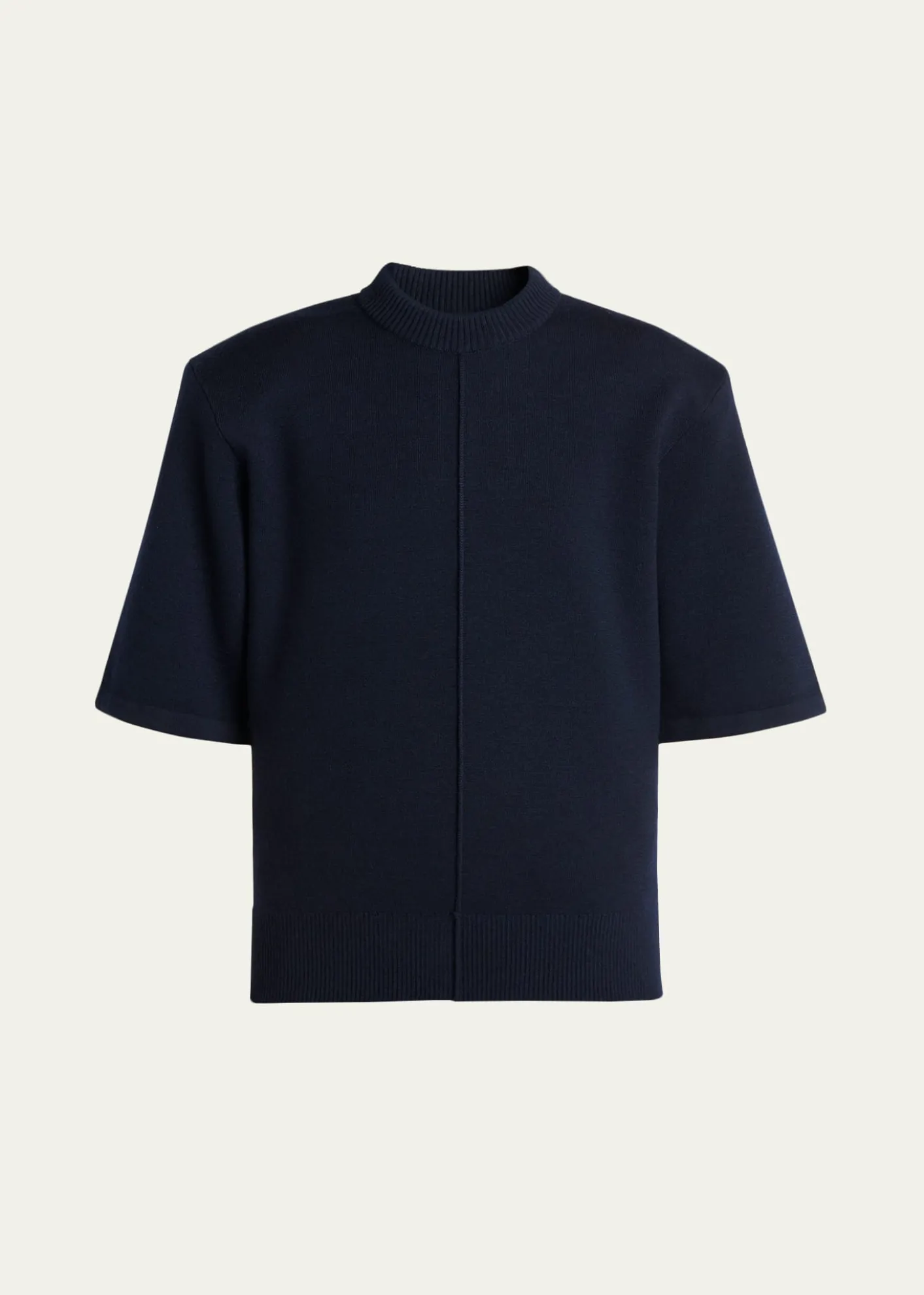 Bottega VenetaTailored Wool Knit Short-Sleeve Sweater