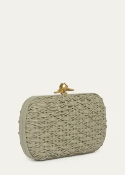 Bottega VenetaWoven Leather Cord Knot Clutch Bag