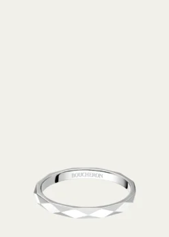 BoucheronFacette Medium Platinum Wedding Band Ring, Size 53