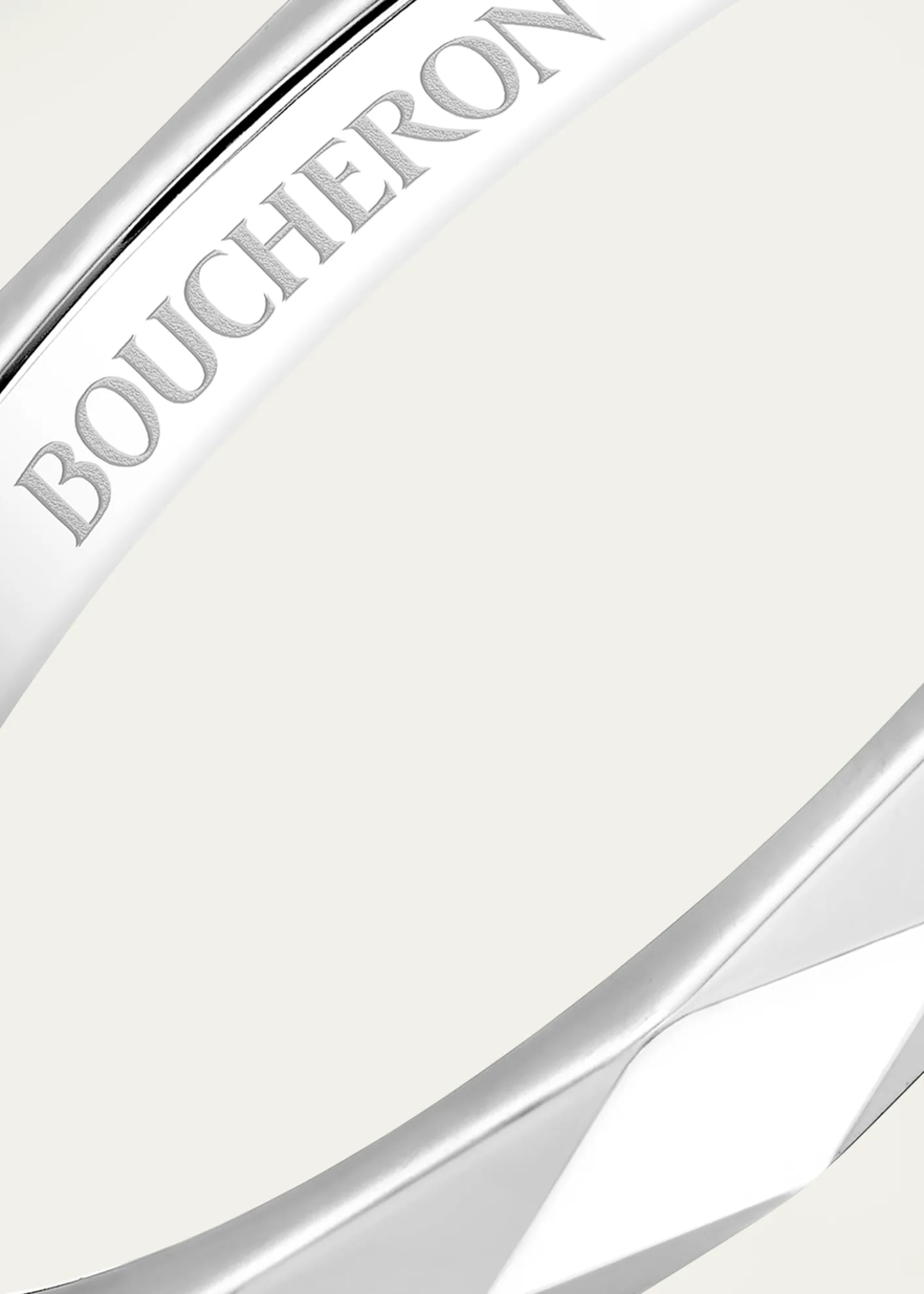 BoucheronFacette Medium Platinum Wedding Band Ring, Size 53