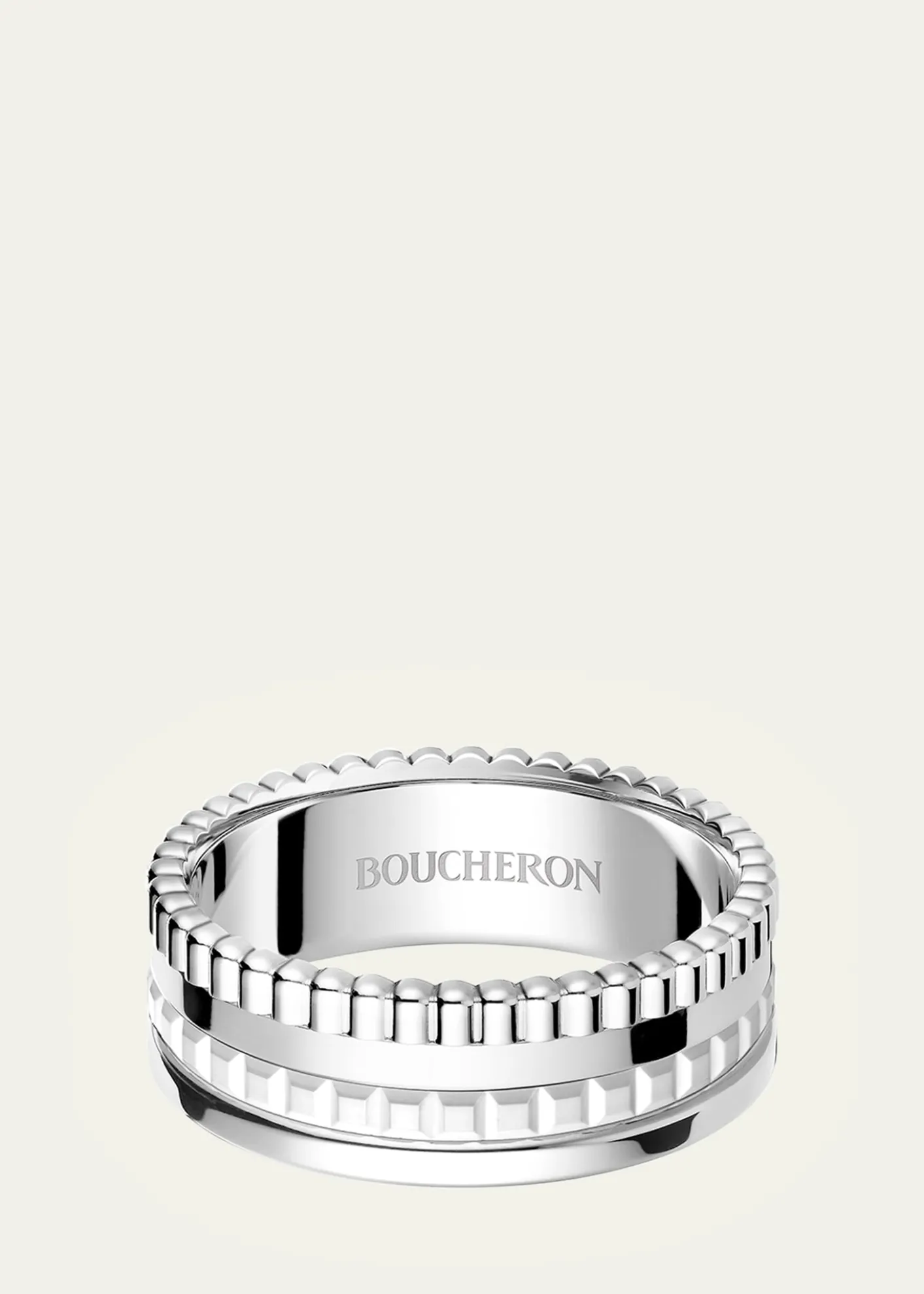 Boucheron18K White Gold Quatre Double White Edition Small Ring