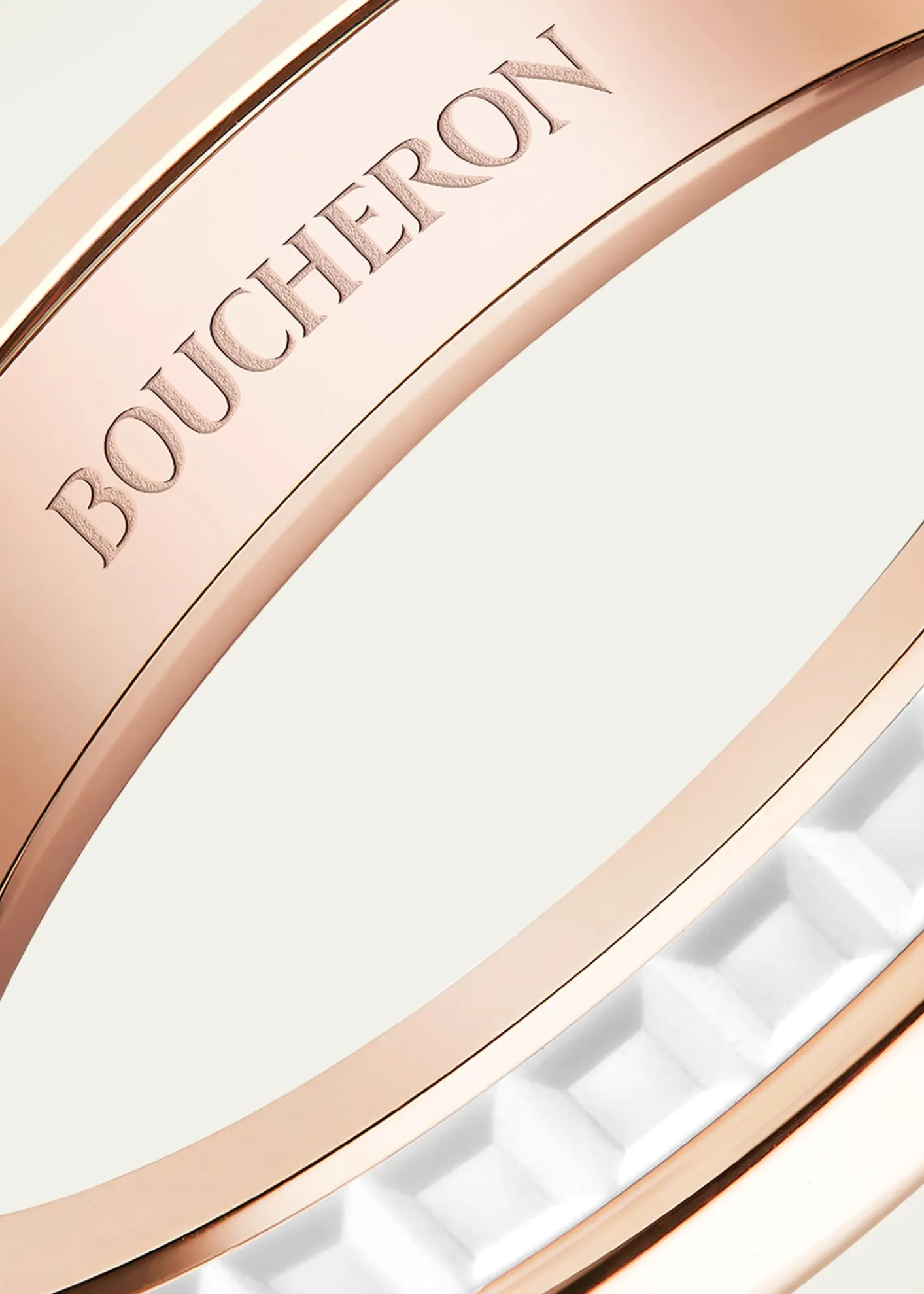 BoucheronQuatre 18K Rose Gold & Ceramic Band Ring
